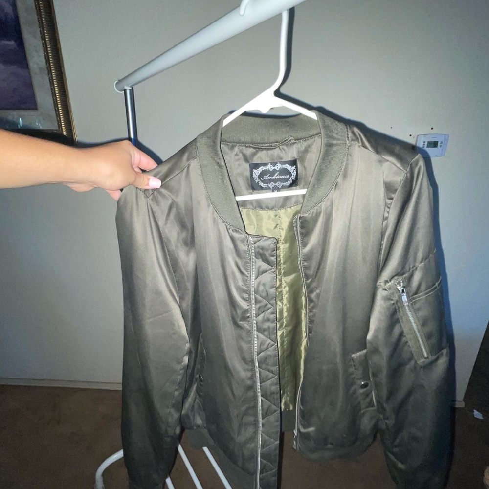 Olive green bomber jacket